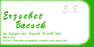 erzsebet bacsek business card